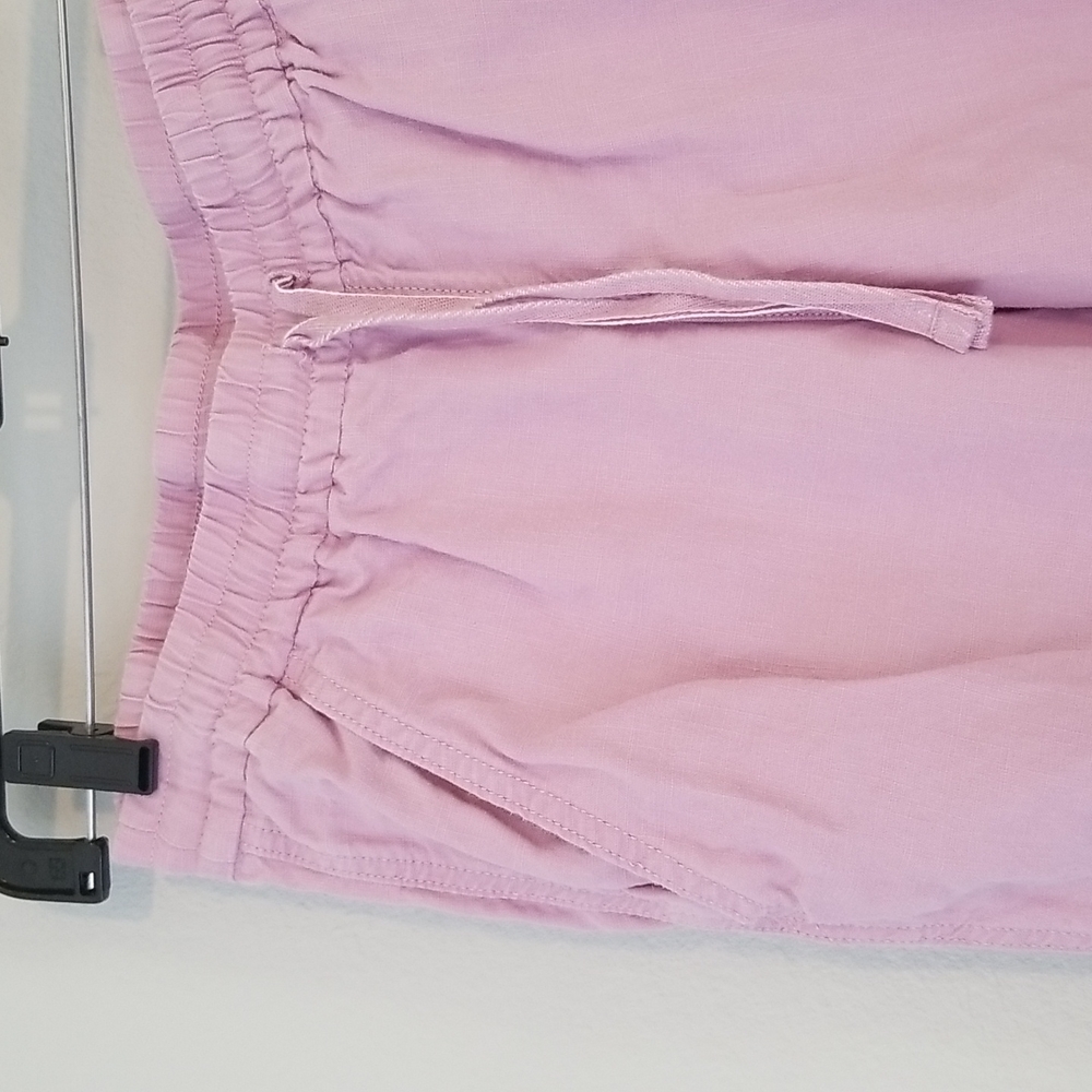 J Crew Lilac Light Purple Point Sur Linen Cuffed Jogger pants sz 00 - Picture 2 of 6